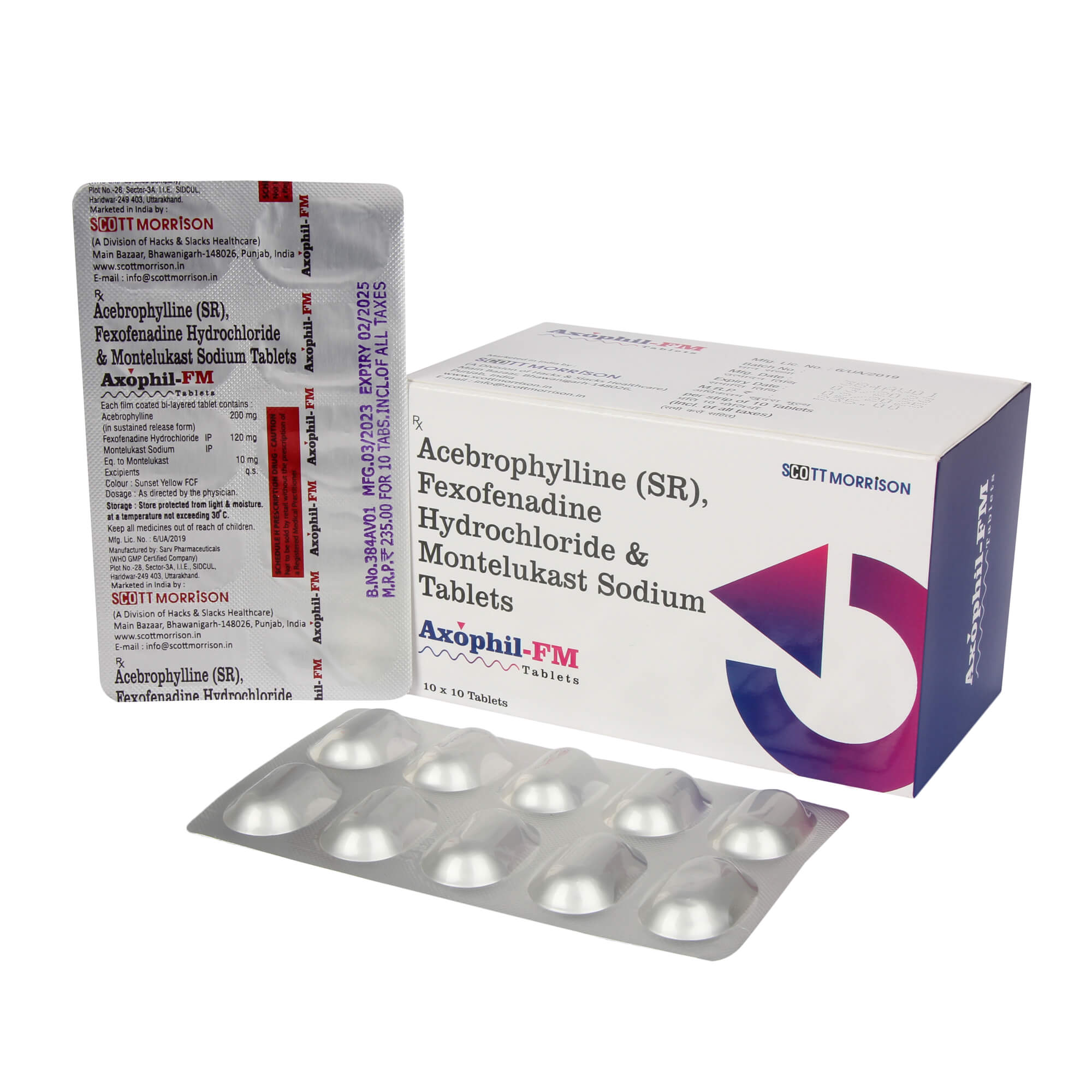 Acebrophylline Sr Fexofenadine Hydrochloride Montelukast Sodium